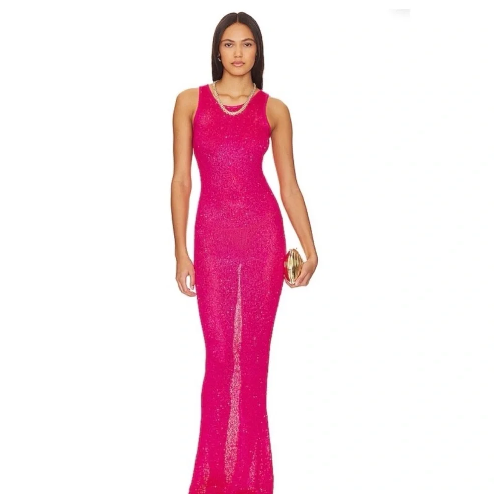 Asta Resort S - NWT Sparkle magenta Sleeveless dress - Picture 1 of 5